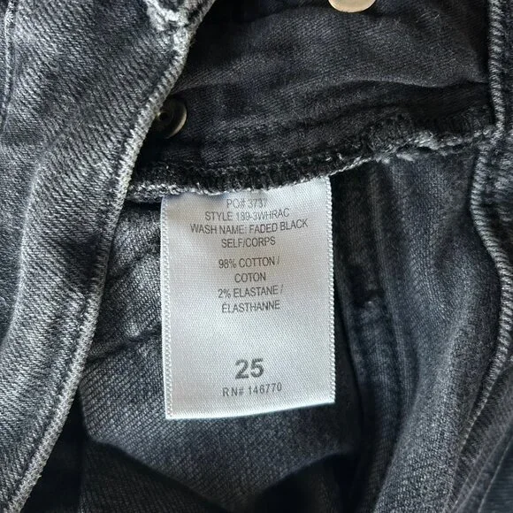 RE/DONE Originals High Rise Crop Skinny Jeans Faded Black Women's Size 25 - Picture 8 of 11